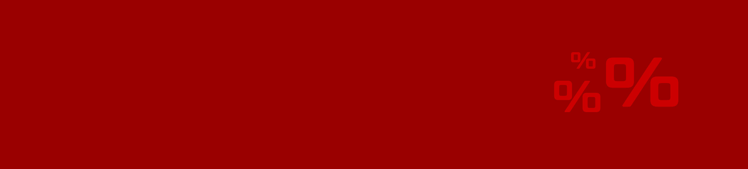 Rote Fläche mit mehreren Prozentzeichen in verschiedenen Größen, symbolisiert Rabatt oder Angebot.