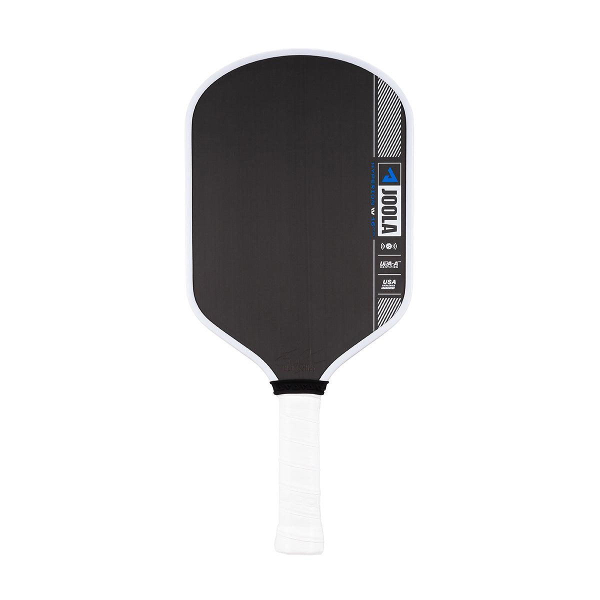 Pickleball-Schläger mit schwarzer Schlagfläche und weißem Griff, Marke JOOLA.