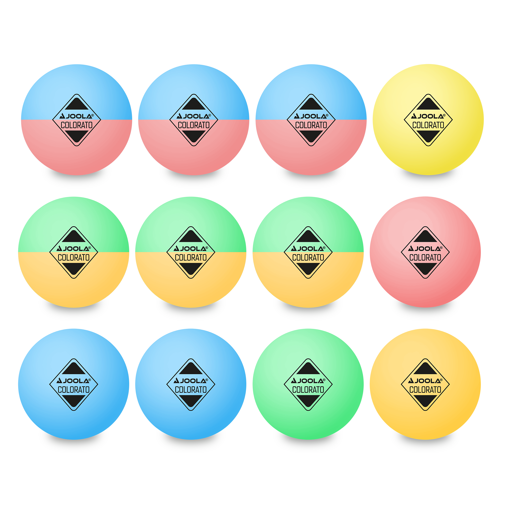 JOOLA Table Tennis Ball Colorato Pack of 12