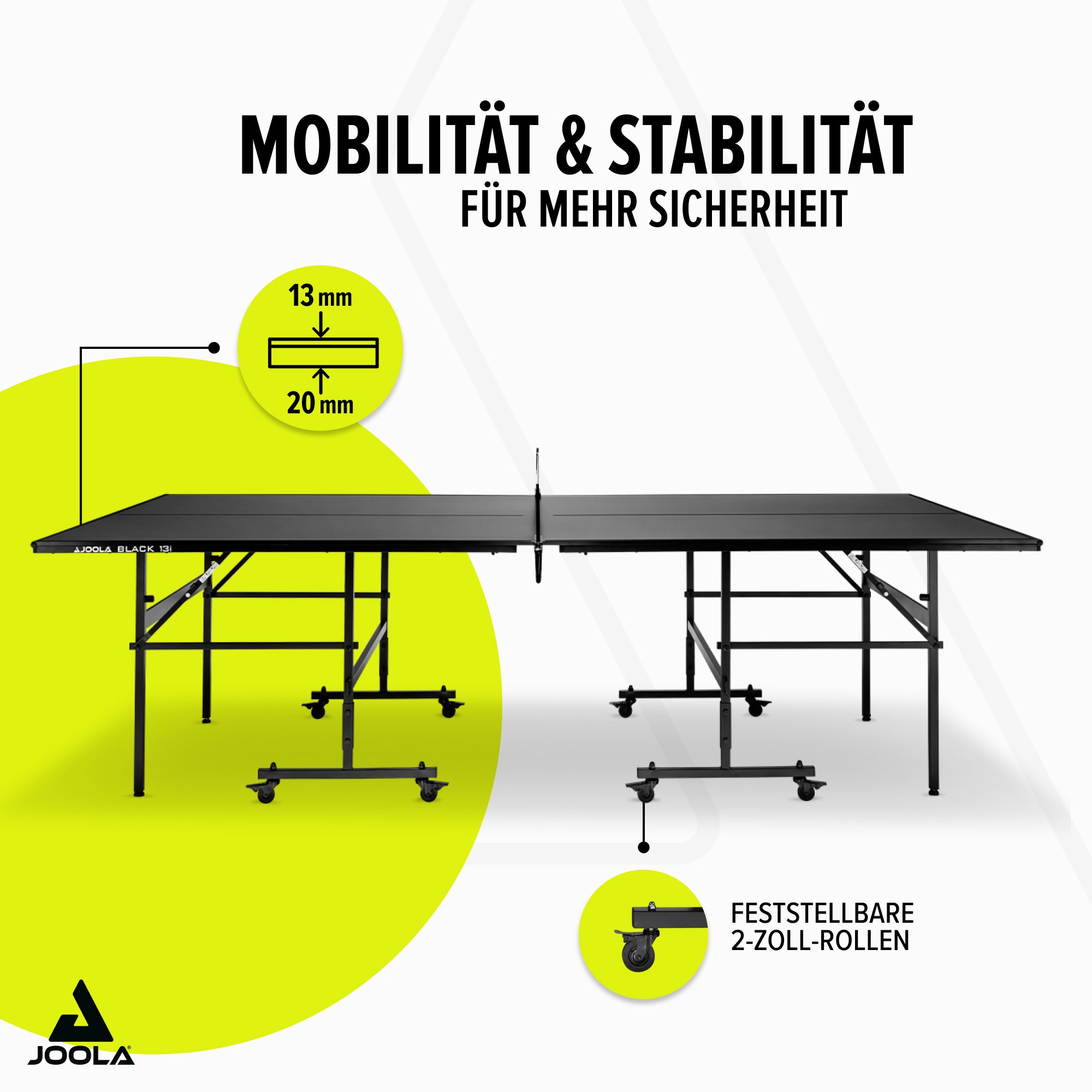 tapete de tenis de mesa joola black 13i