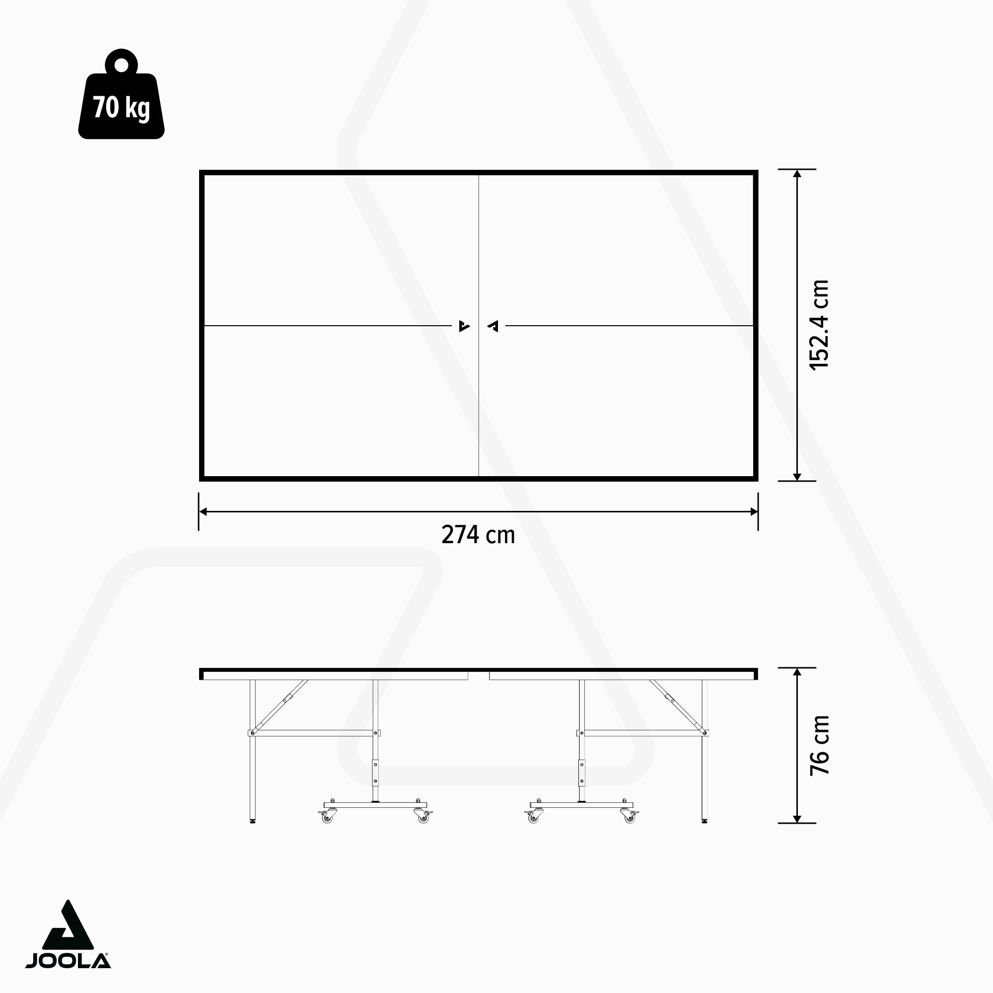 tapete de tenis de mesa joola black 13i