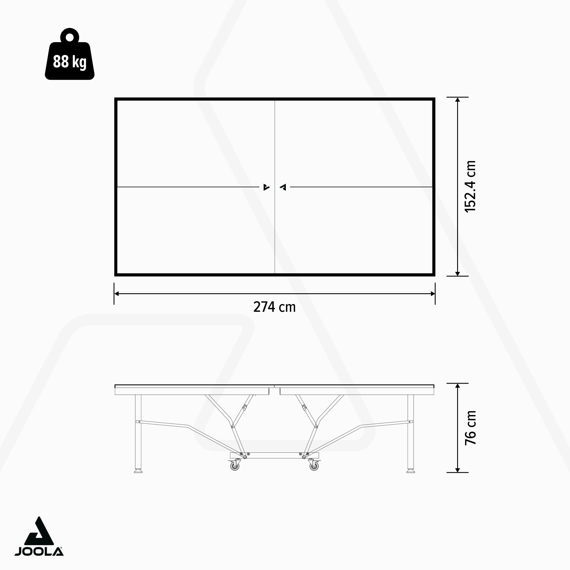 JOOLA TABLE TENNIS TABLE BLACK OUTDOOR