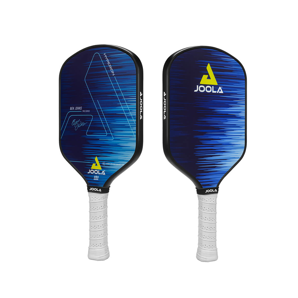 Detailaufnahme des JOOLA Pickleball Schläger Ben Johns Hyperion CAS 16, zeigt die Oberfläche und Struktur.