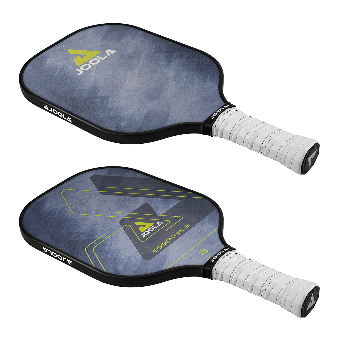 Fokus auf die Kanten des JOOLA Pickleball Schläger Essentials blue, zeigt präzise Verarbeitung.