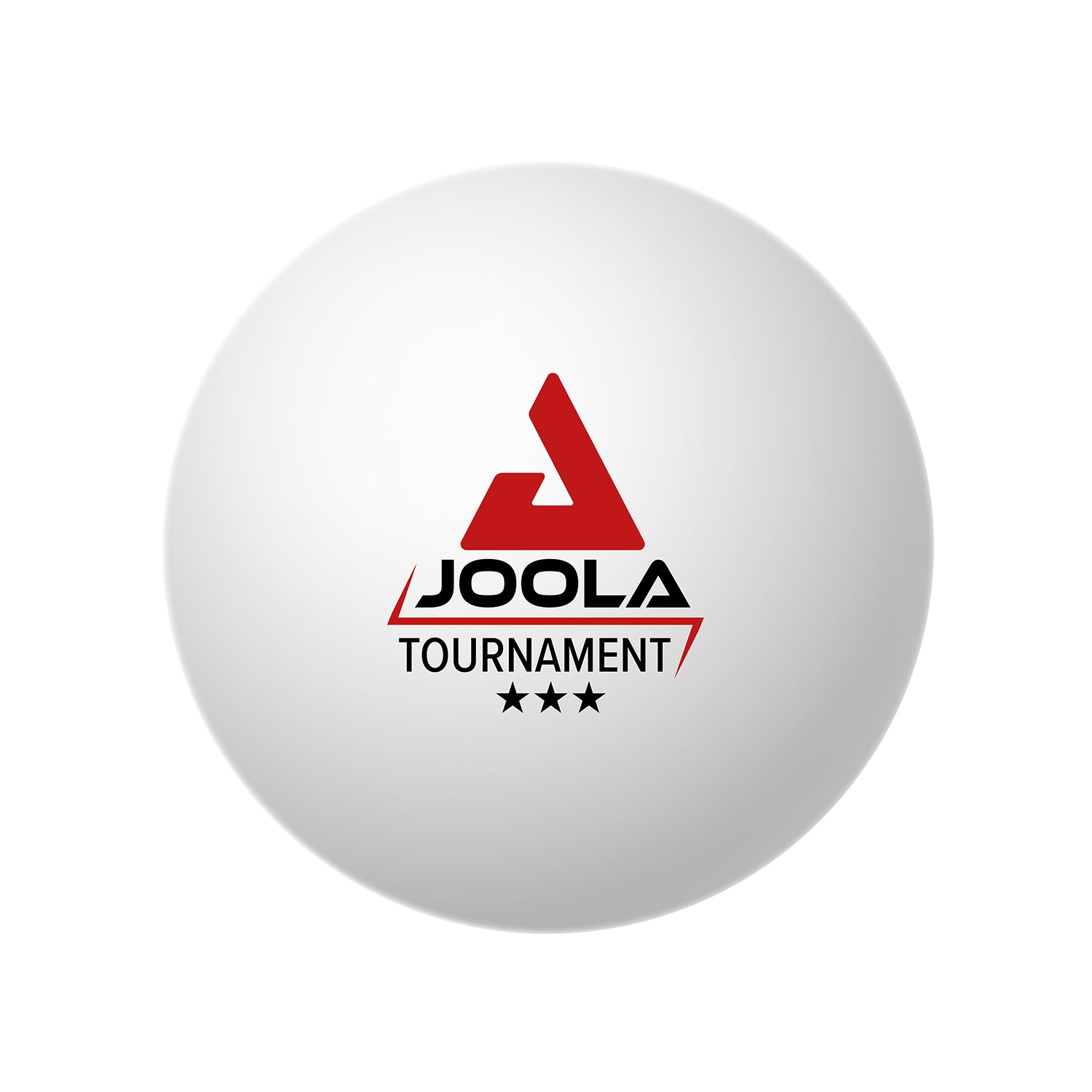 JOOLA Tischtennisball TOURNAMENT*** 40+ in Seitenansicht mit Fokus auf das Design.