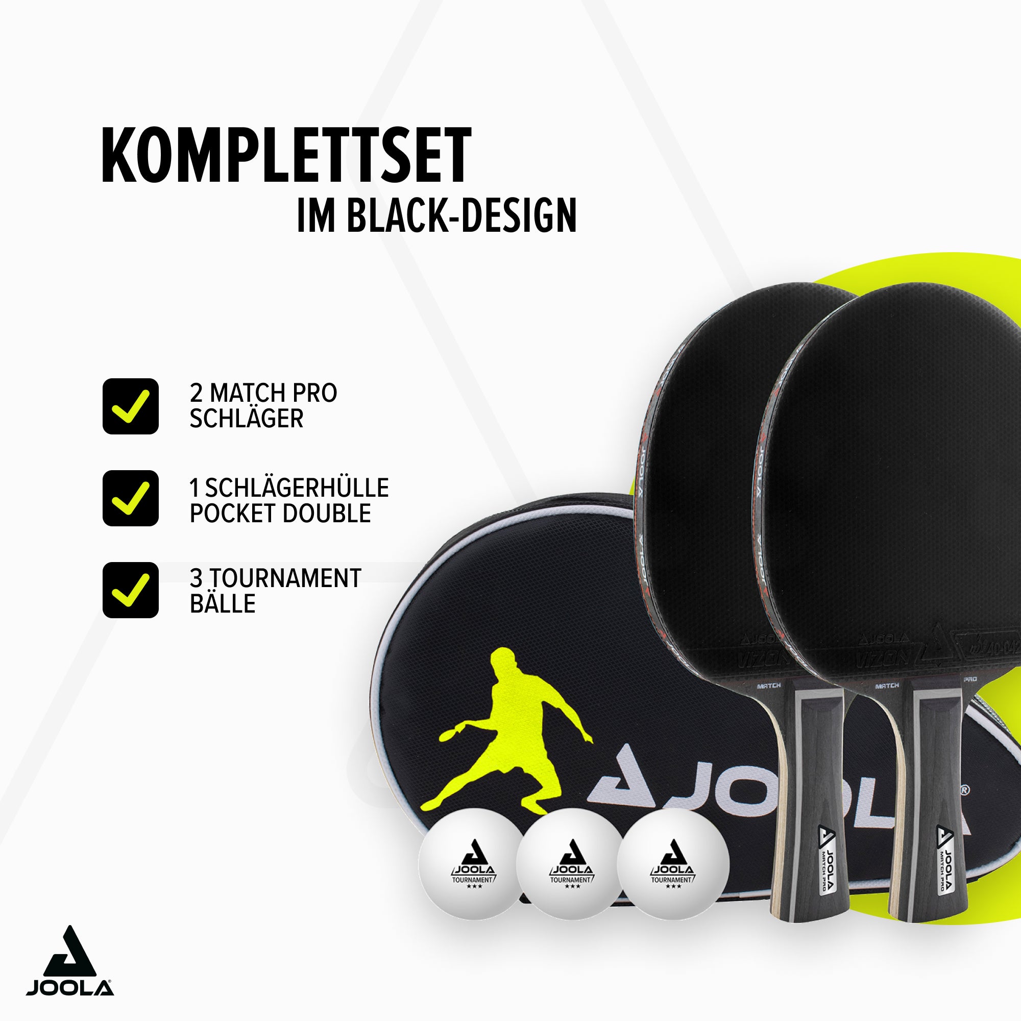 JOOLA SET DE PING-PONG NEGRO DUO PRO