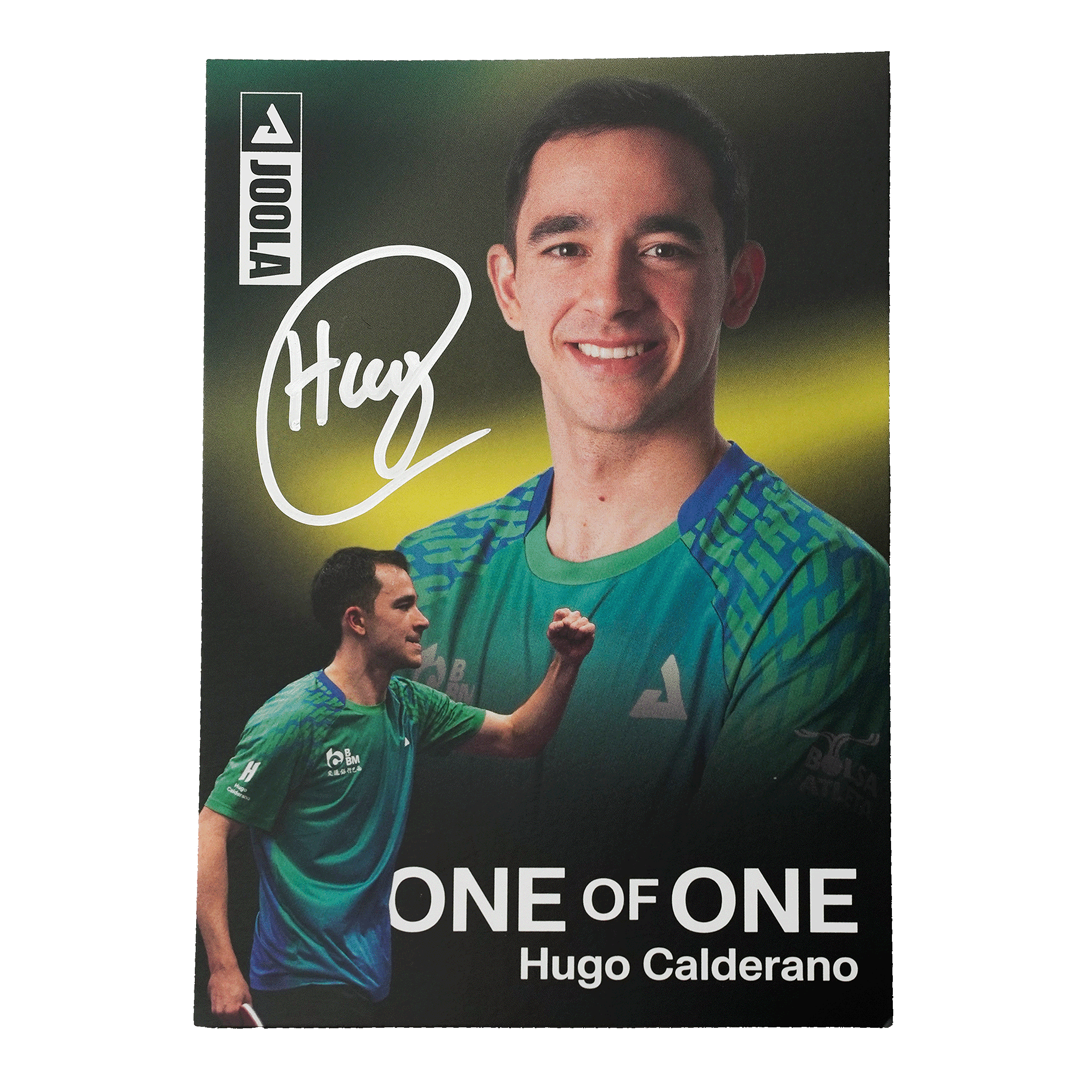 Tarjeta de autógrafo de Hugo Calderano 